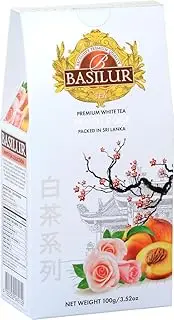 Basilur Ceylon White Tea - Peach Rose - 100g Loose Leaf