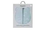 2PK Bubba Blue Nordic 77x135cm Jersey Cot Fitted Sheet 0-12m Dusty Sky Mint