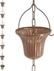 DFTDFYXYMetal Hanging Rain Chains Rain Chain Outdoor Replacement Rain Chain Gutters Rain Chain Gutter Water Feature Or Downpipe for Eaves Drainage,Outdoor Decor,Patios, Gardens(Gold),3.6m(11.8ft)