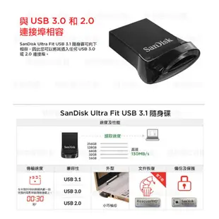 【eYe攝影】公司貨 Sandisk CZ430 128G Ultra Fit USB 3.1 高速隨身碟 資料備份