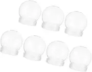 7pcs Sphere Resin Mold Crafts Fake Water Snow Globe Replacement Parts Plastic Globe Snowglobe Round Ball Resin Mold Fake Crystal Ball Craft Snow Snowglobe Kit Transparent Plastic