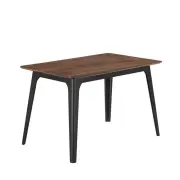 Design Square Classic Modern Rectangular Kitchen Dining Table 120cm Solid Wood Legs Walnut