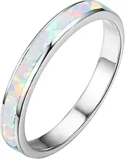 [Generic] Ring Set Size 6 Tungsten For Women Inlay Created-opal Rings Wedding Fashion Mens Bands Engagement Wedding Wedding Rings Cute Couples Rings