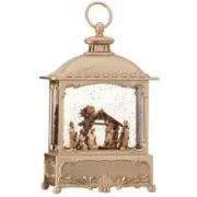 12 inch Champagne Gol Nativity gold snow globe