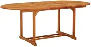 Extendable Solid Wood Eucalyptus Garden Table Outdoor, Folding Patio, Dining, Height, Portable, Top - (150-200) x 100 x 75 cm