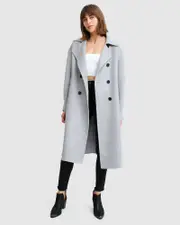 [Belle & Bloom] Dream Lover Loose Fit Wool Blend Coat - Grey