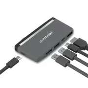 MBEAT Essential Pro 5-IN-1 USB- C Hub 4k HDMI Video, USB-C PD Pass Through Charging, USB 3.0 x 2, USB-C x 1