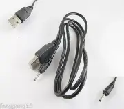 USB 2.0 A Male To 2.5x 0.7mm Male DC Plug Tablet Charging Cable with Cord 1m/3ft