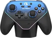 GameSir Super Nova Wireless Gaming Controller for PC/Switch/iOS/Android, Hall Effect Stick & Trigger, Rubberized Grips, RGB Lighting, Swappable ABXY, Detachable Faceplate, 1000mAh with Charging Dock(Blue)