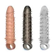 Men Penis Sleeve Ring Male Enlarger Extension Bigger Girth Enhancer Condoms