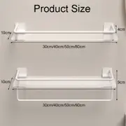Catzon 2 Pcs Acrylic Floating Shelves with Towel Bar for Bathroom Kitchen-White