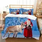 Santa Claus Bedding Set Christmas Duvet Doona Cover Pillowcase Bedcover Double