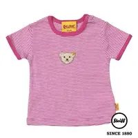 在飛比找momo購物網優惠-【STEIFF德國精品童裝】短袖 圓領 條紋 上衣 粉色(短