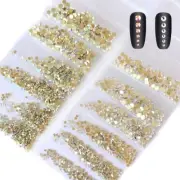 Glitter Crystal Rhinestones Flat Back Glass Non Hotfix Crystals Nail Art Decor
