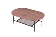 Hakkas Oval Rope Shelf Coffee Table - Walnut - Walnut