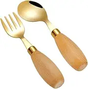 ROMISBABA Stainless Steel Baby Forks Spoons Toddler Cutlery Set Learning Utensils for Boys and Girls