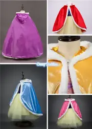 Girls Fairytale Princess Costume Accessory Velvet Cloak Hooded Capes 5 Colours
