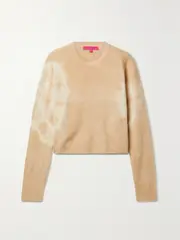 [The Elder Statesman] The Elder Statesman - Spiral City Tie-dyed Wool And Cashmere-blend Sweater - Beige - large large Neutrals