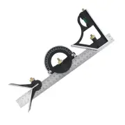 12" Combination Square Stainless Steel Adjustable Sliding Ruler & Protractor Lev