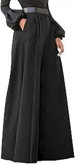 Wide Leg Pants for Womens Summer Elastic High Waist Palazzo Pants Flowy Baggy Comfy Casual Trousers Pockets 2025