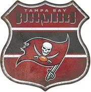 Rico Industries NFL Football Tampa Bay Buccaneers Rustic 11.5" Home Decor Metal Route Sign