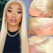 613 HD Lace Frontal Wig 13x4 Straight Lace Front Wig 30 32 34 36 Inch Blonde