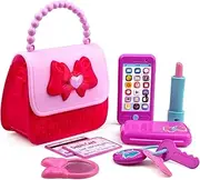 Playkidz Princess My First 8 Pieces Kids Purse, Pretend Play Toy Set with Cool Girl Accessories, includes Phone and Bag with Lights and Sound
