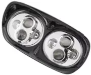 Letric Lighting Headlights For Road Glide Chrome/Black 80Watt Hi/Lo LLC-LRH-BC