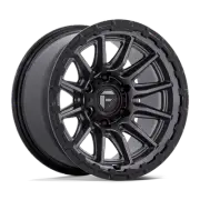 20X10 Fuel 1PC FC866 PISTON 5X5.0 -18MM MATTE GUNMETAL W/ GLOSS BLACK LIP