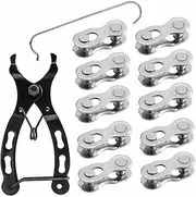Yakamoz Bicycle Chain Repair Tool Set, 10Pairs Quick Reusable Bike Chain Master Link 10 Speed Chain Joint Connector with Bike Chain Plier for Speed Chains Repair Tool Kit