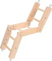 INOOMP Parrot Swing Toys Bird Climbing Ladder Wooden Bird Perches Portable Ladder