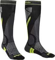 [Bridgedale] Ski Lightweight Merino Endurance Sock - Men's Black/Lime, S