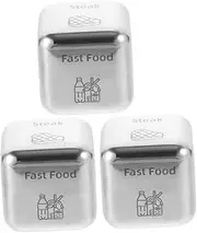 ERINGOGO 3pcs Stainless Steel Food Decision Dice Multi Sided Dinner Game Dice for Choices Portable for Home Travel and Parties