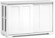 Artiss Buffet Sideboard White with Sliding Doors and Inner Shelves Pantry Cupboard Corner Cabinet, Kitchen Storage Table Display Organizer Dining Furniture Living Room Home