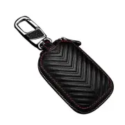 Genuine Leather Car Key Chain Bag Smart Key Holder Cover Remote Fob Case