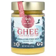 4th & Heart, Ghee Clarified Butter, Grass-Fed, Himalayan Pink Salt, 9 oz (225 g)