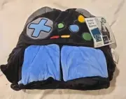 SOFT Fleece Video Game Controller Hooded Blanket, Glow-in-the-dark 40x50" NEW
