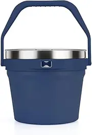 Cafezi 7.5L Insulated Ice Bucket with Lid, Double-Wall Vacuum Stainless Steel Beverage Cooler for Long-Lasting Ice Retention, Holds 6 Longneck Beers or 3 Wine Bottles, for Parties, Bar, BBQ & Outdoor