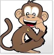 CafePress Cheeky Monkey Sticker Square Bumper Sticker, 3"x3" (Small) or 5"x5" (Large)