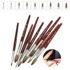 Handle Nail Painting Brush Sable Hair Acrylic Nail Art Brush Flower Drawing Pen