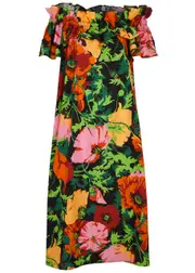 LA Double J Breakfast Printed Cotton-poplin Midi Dress - Multicoloured - XL (UK16 / XL) XL (UK16 / XL)