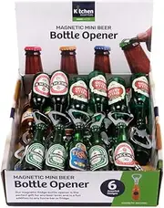 Homemaster Beer Bottle Shaped Bottle Opener with Magnet, Assorted