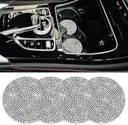 4 Pack Car Coasters for Cup Holders, DaKuan Universal Anti-Skid Shockproof Insert Bling Coasters Crystal Rhinestone Cup Holders Interior Accessories for Women
