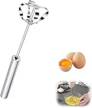 Gahwa Stainless Steel Semi-Automatic Whisk, 10in, Multi-Functional Hand Push Mixer, Hand Whisk Blender for Cooking Kitchen Home Egg Milk