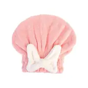 Wet Hair Microfiber Drying Towel Cap Super Absorbent Hair Towel Wrap Pink