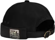 XYIYI Mens Docker Cap Brimless Hats Skullcap Worker Sailor One Size, Black