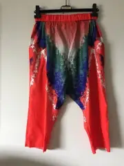 NWT BAJA EAST DROP CROTCH HAREM TAPERED LEG CROPPED PANTS SIZE 1 MADE IN USA