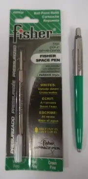 Parker Jotter Ballpoint Pen Stainless Steel & Green With Green Refill New