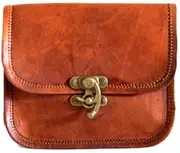 [Artist Unknown] Vintage Leather Waist Bag/Fanny Pack Pouch Case Handmade For Men Women Mini 7x5 inches, Brown, Small