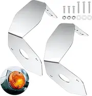 Gisafai 2 Pcs Mirror Turn Signals Bracket Universal Fits for Watermelon Light Turn Signals Mounting Bracket Angled Turn Signals Holder Stainless Steel Bracket with 6 Screws and Bolts Without LED Light